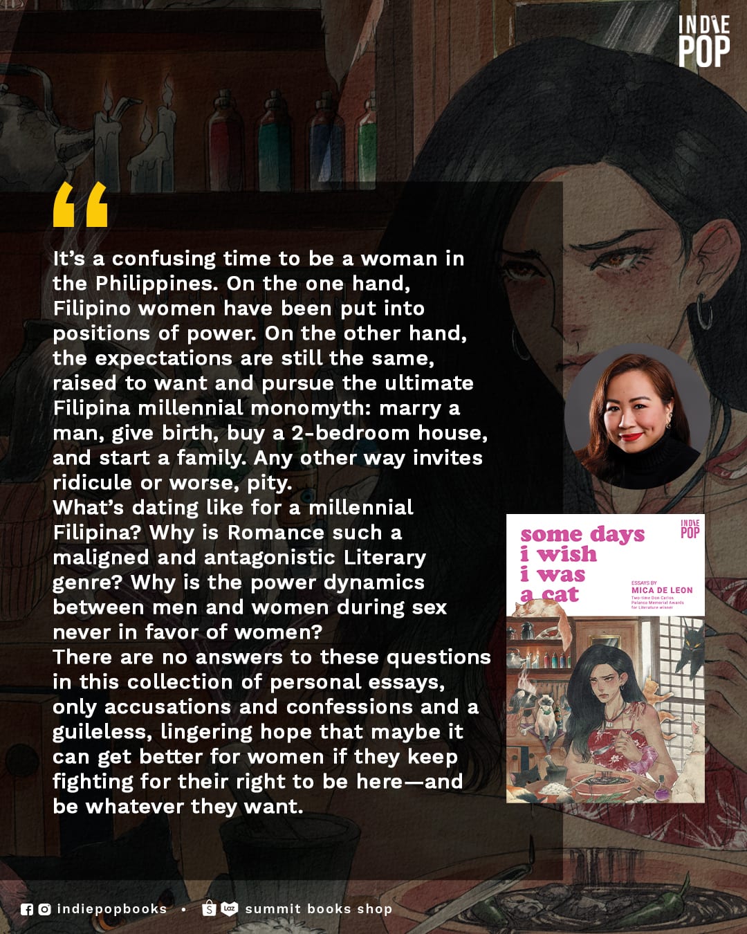 An excerpt from Mica de Leon's essay, "I Want Revenge But I Ate Dinuguan Instead" from her book, 'Some Days I Wish I Was A Cat'